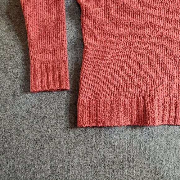 American Eagle Red Jegging Sweater Size Small Relaxed Fit Chunky Knit 1/4 Button - Picture 4 of 11